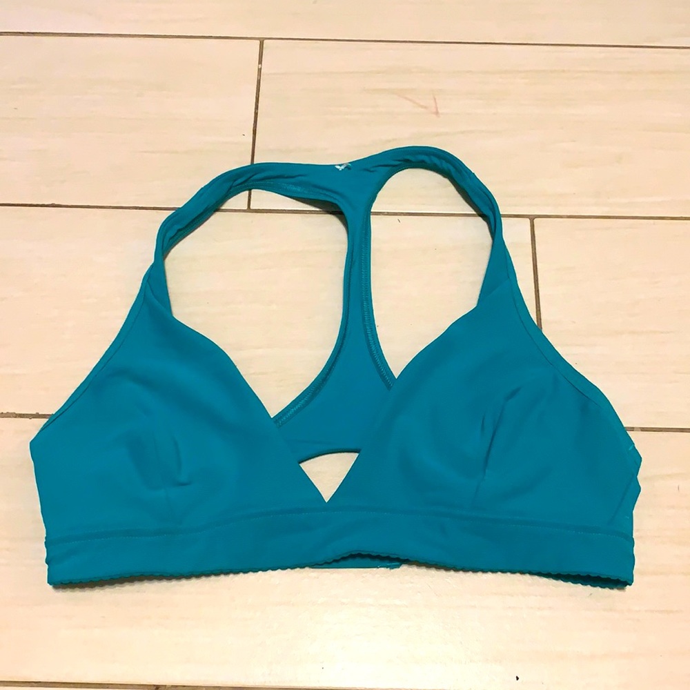 Greenish blue sports bra from lululemon